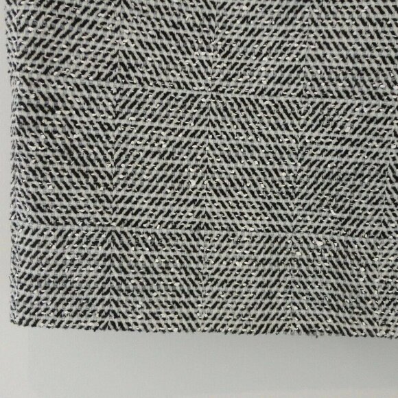 NWT OSCAR DE LA RENTA Black Leather & Boucle Twill Tweed Pencil Skirt 4 - Picture 3 of 5